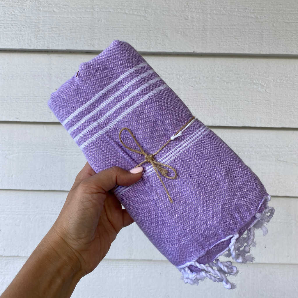 Purple turkish towels hot sale